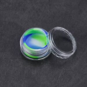 5ml Green & Blue Tie Die Wax Container w/ Clear Cap (Box of 5 Containers)