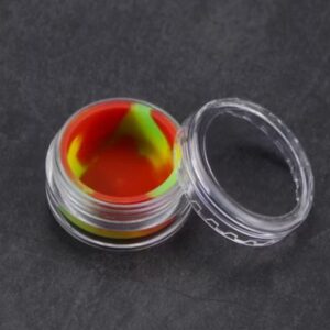5ml Green & Red Tie Die Wax Container w/ Clear Cap (Box of 5 Containers)
