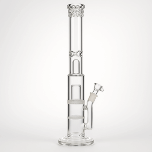 17.9 Inch Glass Water Pipe w/ Ice Catcher (Box of 2 Pipes)