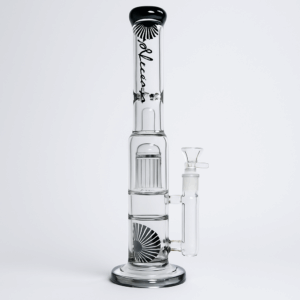 15.7 Inch Glass Water Pipe w/ Ice Catcher & Percs (Box of 1 Pipe)