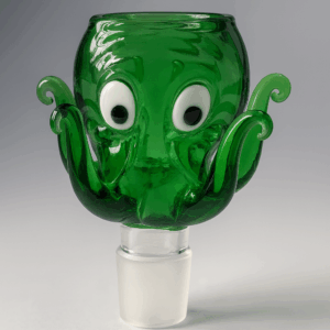 14mm Glass Green Octopus Herb Water Pipe Bowl (Box of 5 Bowls)