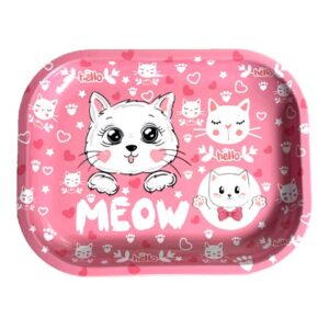 Meow Thick Metal Rolling Tray (Box of 2 Trays)