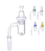 14mm Quarts Banger w/ Carb Cap Set Male, Mixed Colors (Box of 5 Pieces)