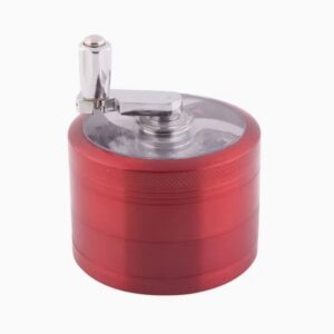 63mm Metal Hand Cranked Red Grinder w/ 4 Layers (Box of 5 Grinders)
