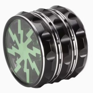 63mm Metal Black and Green Grinder w/ 4 Layers (Box of 5 Grinders)