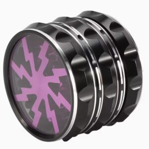 63mm Metal Black and Purple Grinder w/ 4 Layers (Box of 5 Grinders)