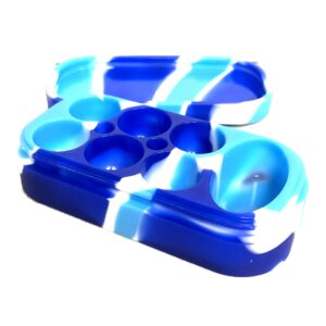 34ml White & Blue 7 Section Wax Container (Box of 5 Containers)