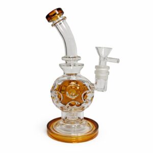 Glass Water Pipe w/ Perc Amber (Box of 1 Pipe)