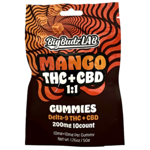 Mango THC Gummies: 200mg THC + CBD Infused Treats (Box of 20)